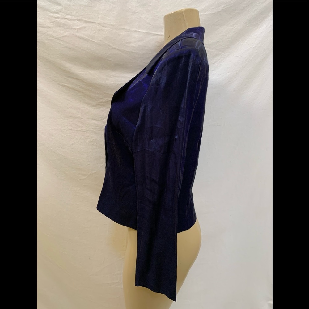 VTG Positive Attitude Size 14P Purplish/Black Iridescent Double Breasted Blazer - Picture 4 of 8